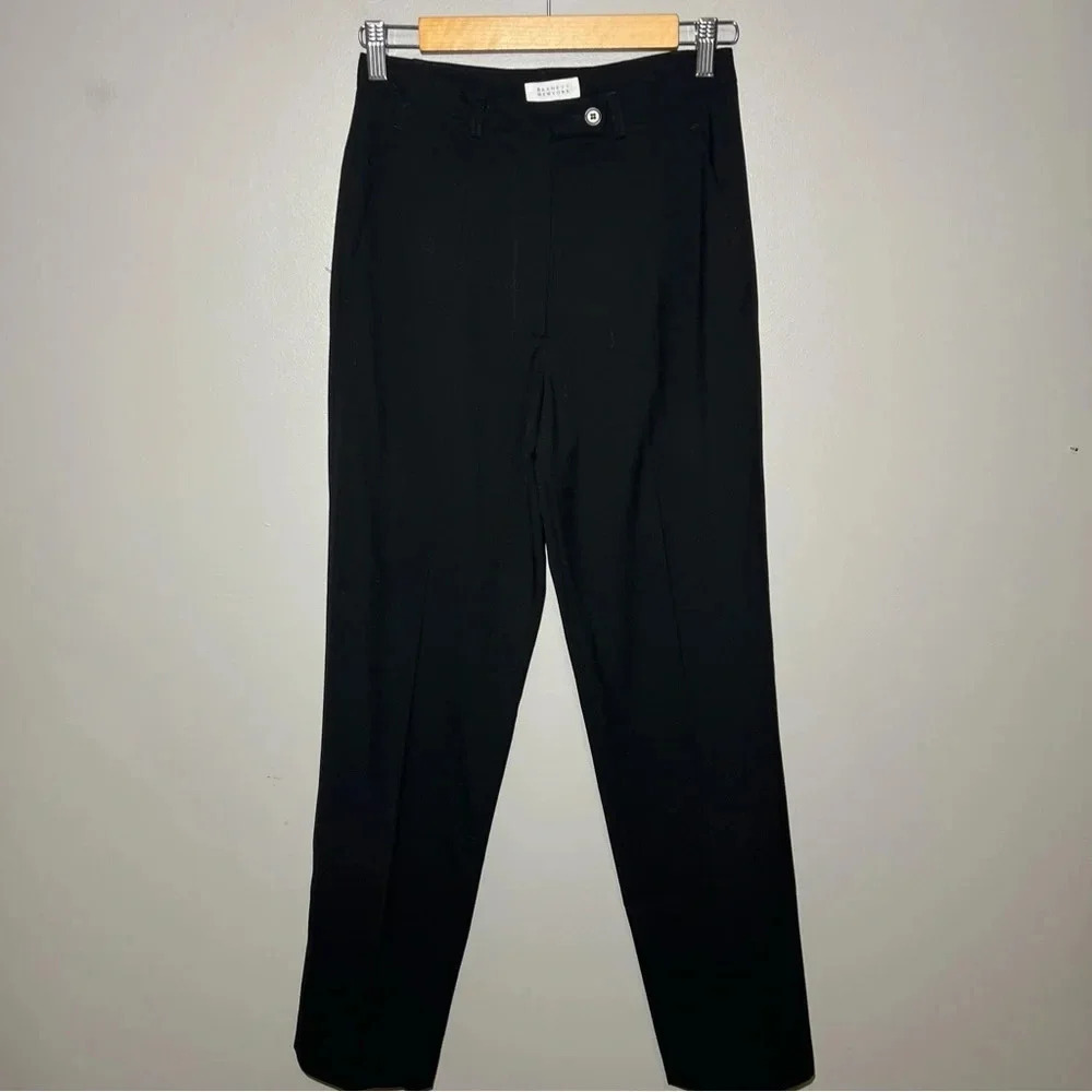 BARNEYS NEW YORK Black All-Season Wool Blend Dress Career Pants Size 6 Italy